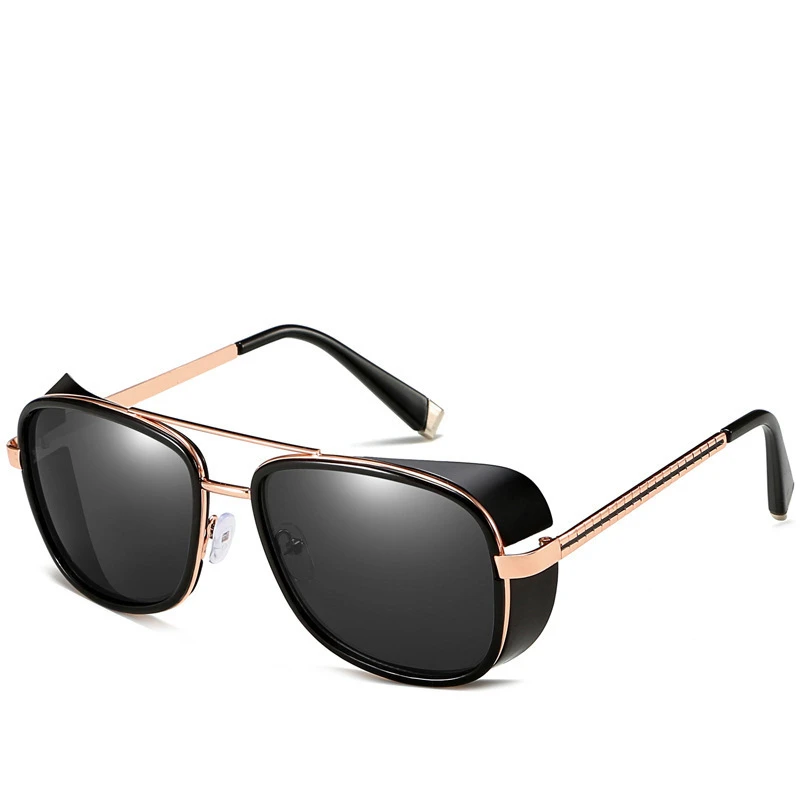 

Солнцезащитные очки унисекс, зеркальные, квадратные, в металлической оправе, стимпанк, 2021