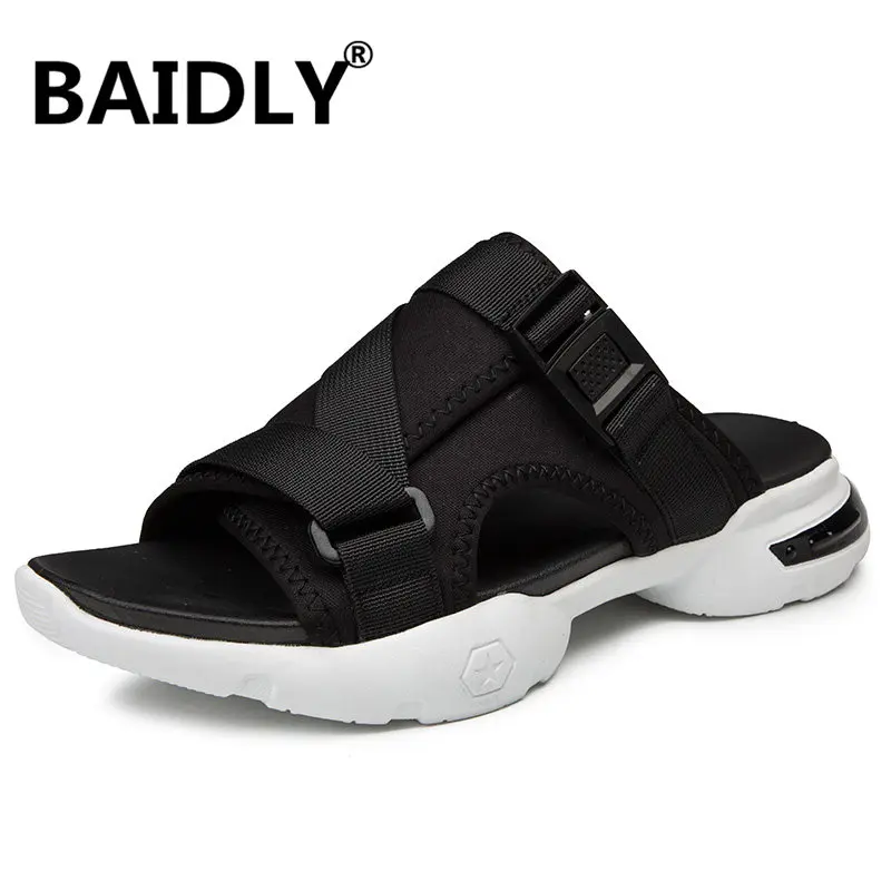 Модные сандалии-гладиаторы мужская повседневная обувь на плоской подошве