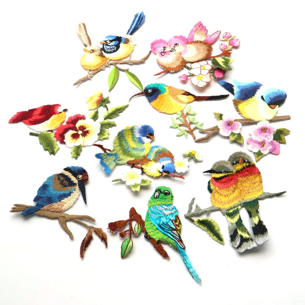 

Fashion ironing Birds embroidery patches iron on embroidered parches appliques for clothing parches para la ropa