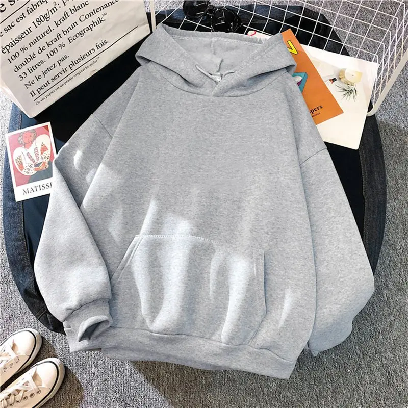 

2021 Autumn Oversized Sweatshirt Printed And Solid Kawaii Hoodies For Women Top Clothes Hoody Female Women's Hoodies Full Sleeve