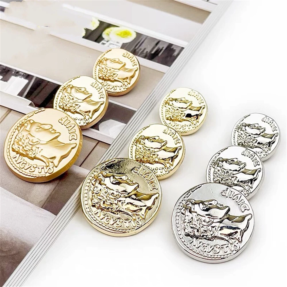 

Golden Vintage Metal Snap Button Personalized Clothing Decorative Buttons for Coat Shirt Retro Fashion 20mm Snap Buttons Clothes