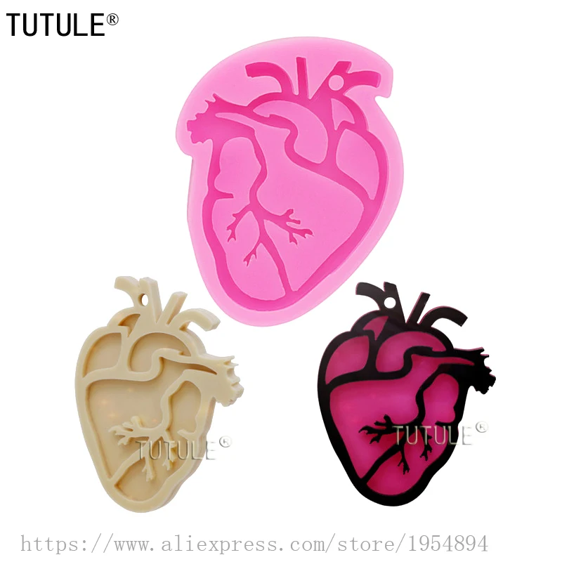 

Human Heart Fondant or silicone mold,Resin Mold,clay mold,Human Heart Halloween Chocolate Mold,Polymer keychain Necklace mould