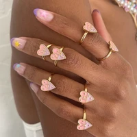 2000s accessories gilded pink 12 constellation rings for women harajuku kawaii y2k open rings egirl aesthetic fashion party