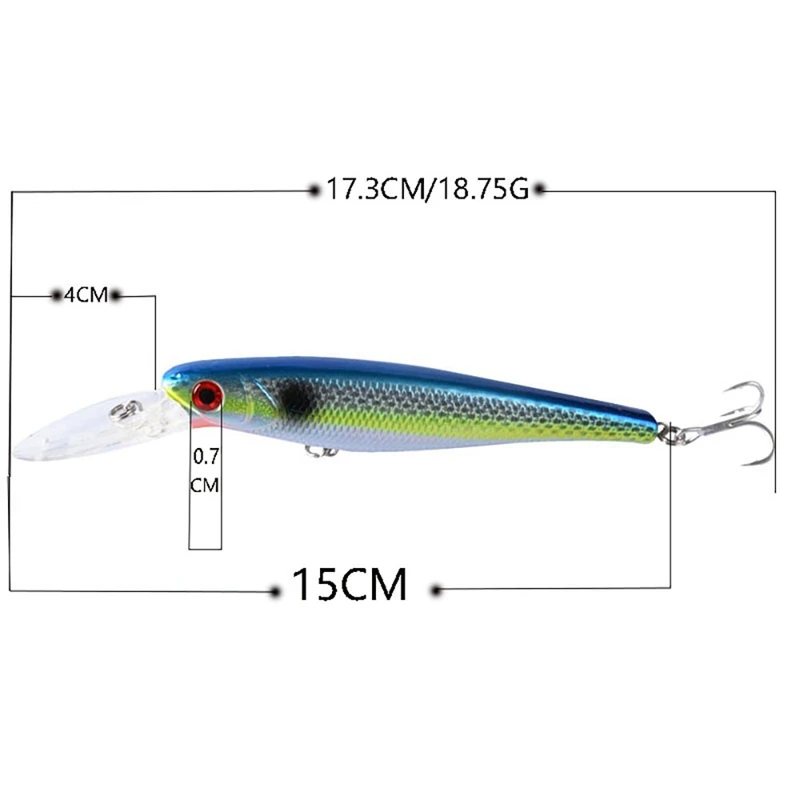 

8 Pcs Fishing Lures Hard Minnow Baits, Life-Like Swimbait 15CM Fishing Lures, Swimbait for Saltwater Freshwater