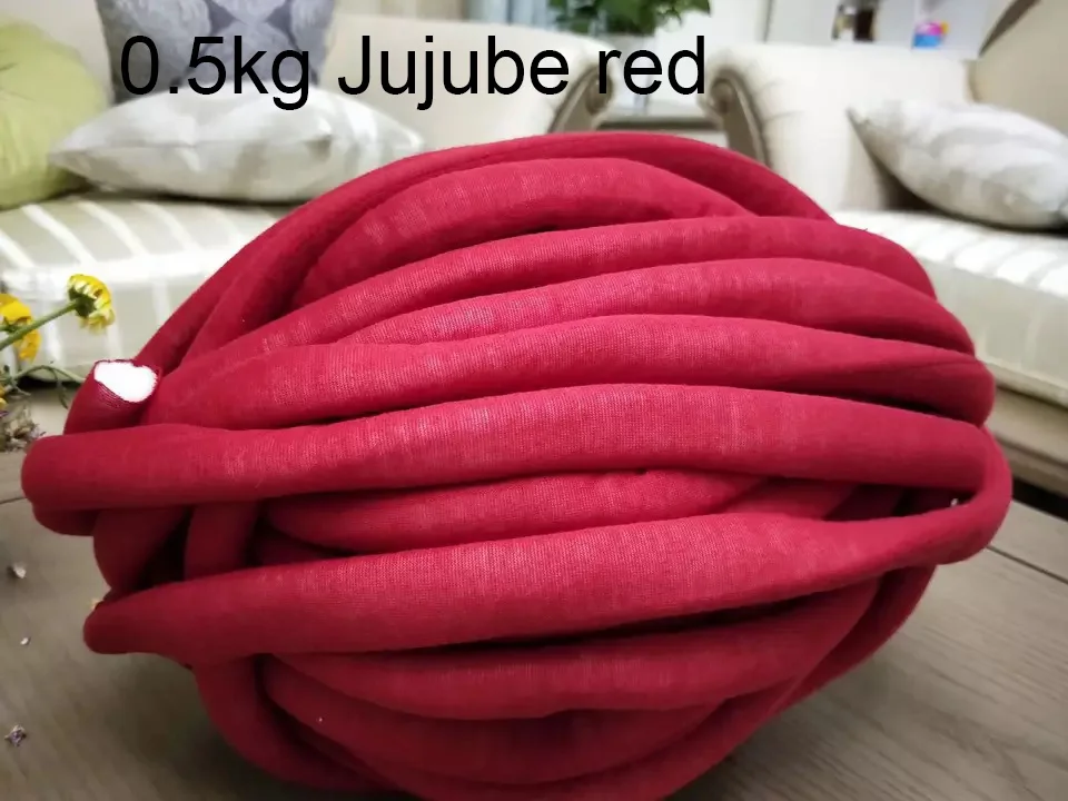 Jujube red 0.5kg 500 г толстая супер объемная пряжа для ручная вязка крючком, мягкая большая хлопковая пряжа для рукоделия, прядильная пряжа для одеяла - Цвет: Jujube red 0.5kg