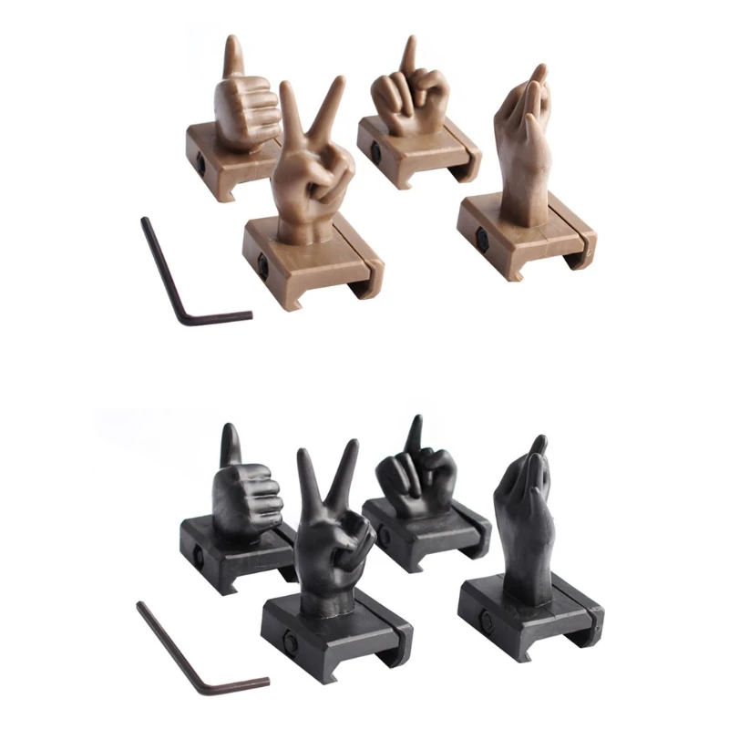 

4 Pcs Novelty Finger Thumb Sights Wide Rail Mount Base Hunting Scope Mount Decor E56D