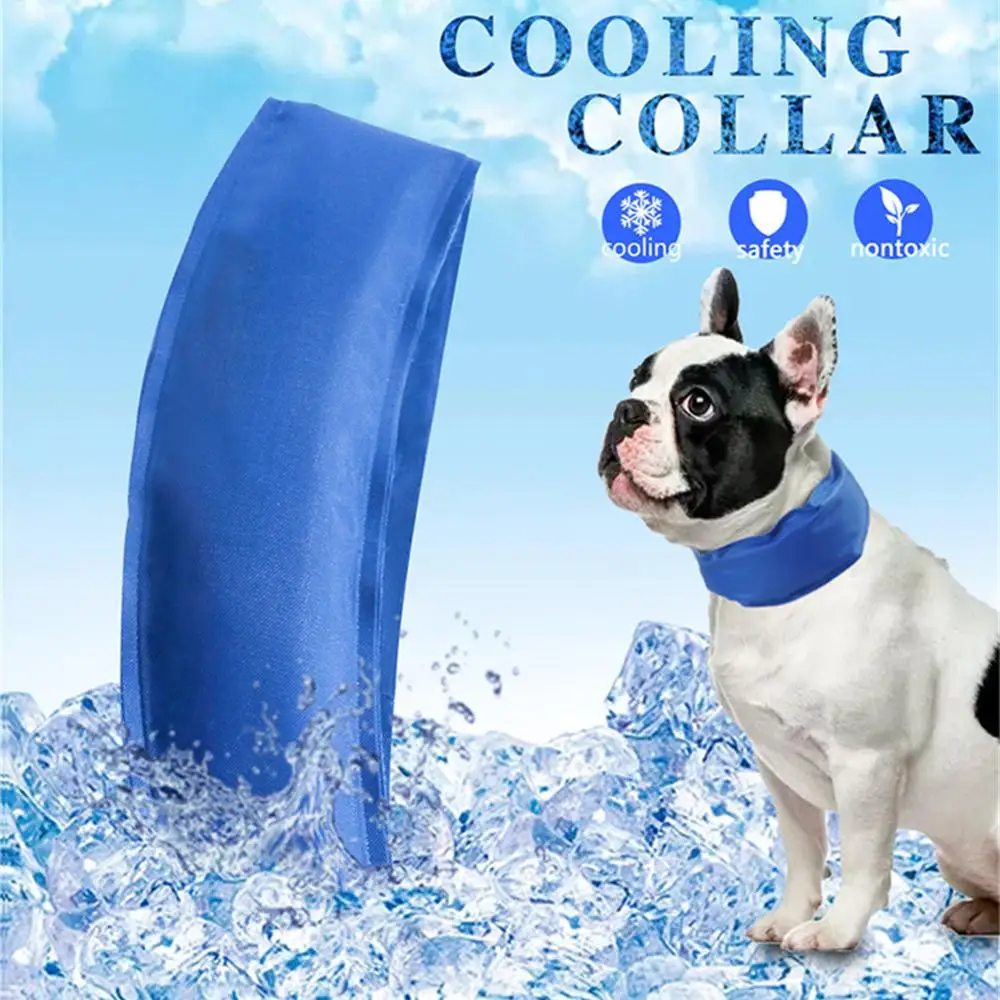 

Pet Dog Cooling Collar Adjustable Pets Cooling Bandanas Internal Ice-Sand Solid Scarf Outdoors Heatstroke Prevention Collars