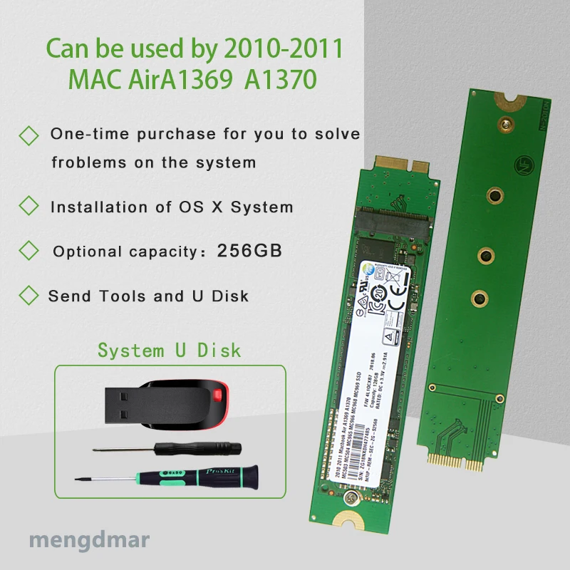 Новый 256 ГБ SSD для 2010 2011 Macbook Air A1369 A1370 твердотельный диск MC503 MC504 MC965 MC966 MC968 MC969