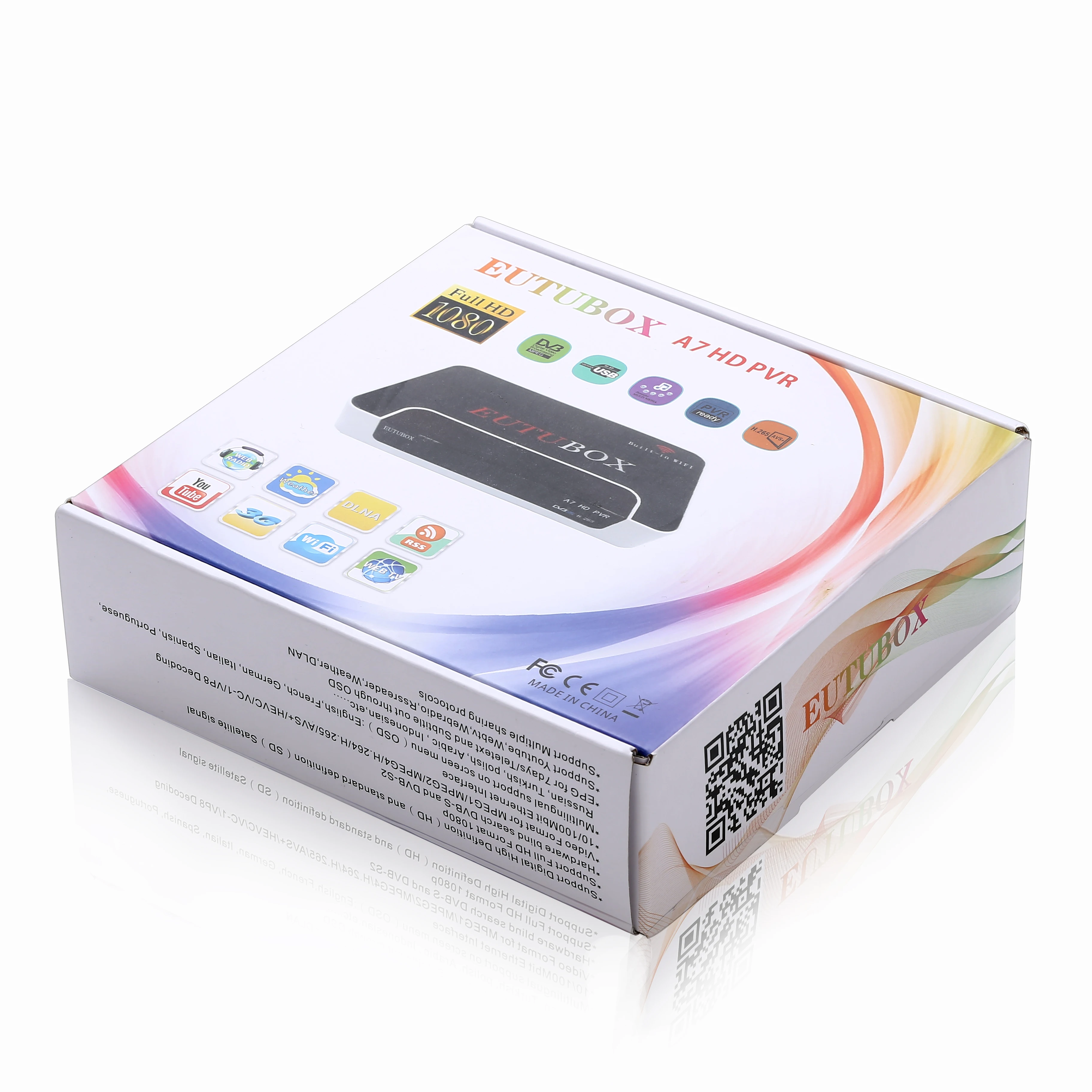 EUTUBOX A7 DVB S2 SET TOP TV BOX спутниковый ресивер WI FI FULL HD PVR Поддержка H.265 AVS + HEVC Путь IP