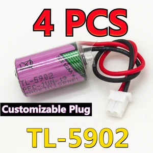 4PCS HOT Original TL-5902 1/2AA ER14250 3.6V PLC CNC Lithium Battery With Connectors (Customizable Plug)