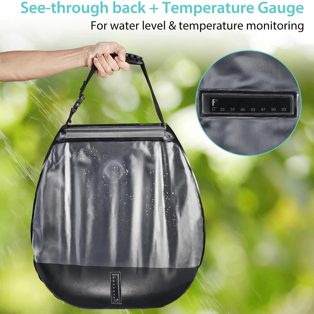 

Water Bags 20L Outdoor Camping Hiking Solar Shower Bag Heating Camping Shower Climbing Hydration Bag Hose Switchable Shower Head