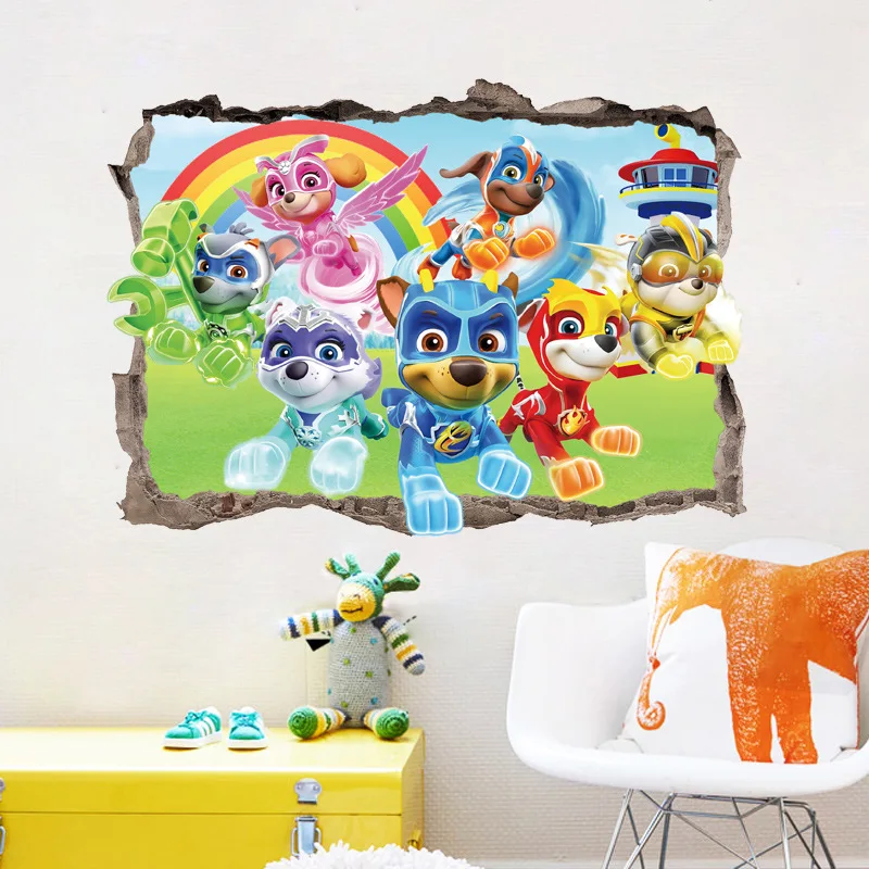 

Cartoon Paw Patrol Dog Removable Wall Stickers Chase 3D Decals Nursery Home Decor Mural Boys Bedroom Living Room Art Sticker