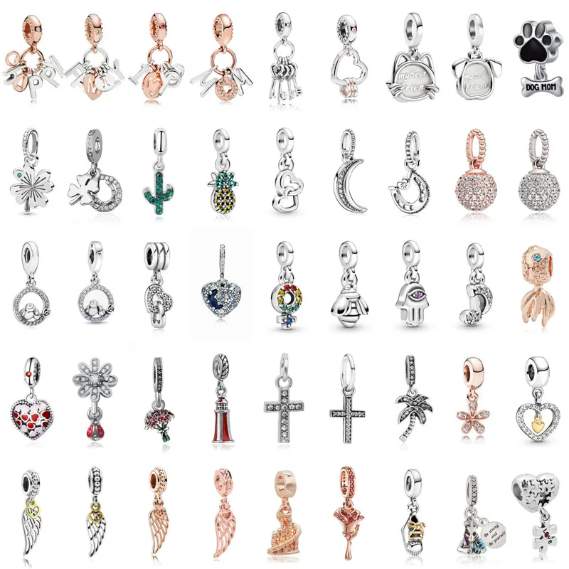 

Подвески в виде перьев, Листьев, подвесок в виде сердца, подходят для оригинального подвесного браслета «сделай сам», женские Украшения