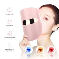 3 colors led facial mask photon therapy anti wrinkle facial mask machine skin tightening rejuvenation led light beauty device