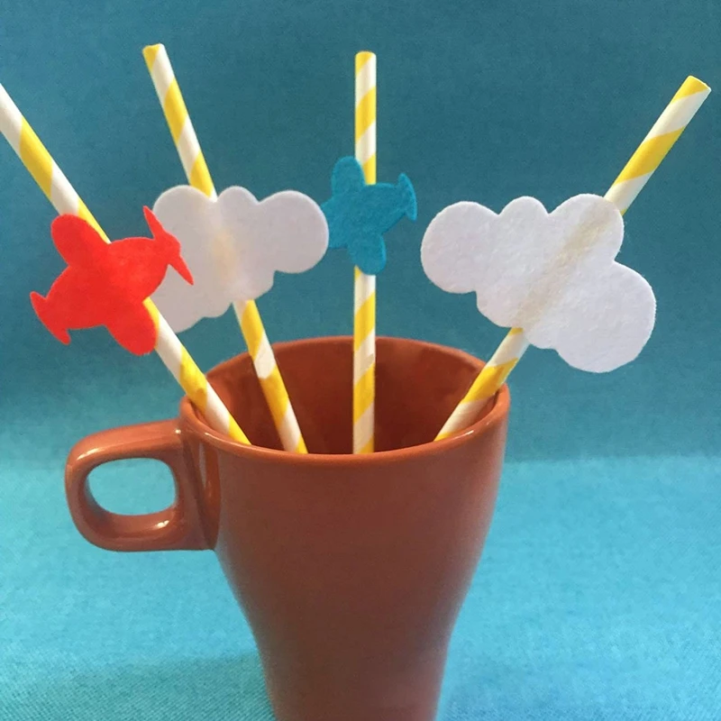 Креативные бумажные соломинки динозавр тема самолет облака Автомобиль Забавная