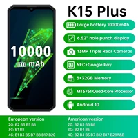 oukitel k15 plus smartphone 6 52 3gb32gb quad core android 10 0 mobile phone 10000mah 13mp triple cameras nfc cell phone