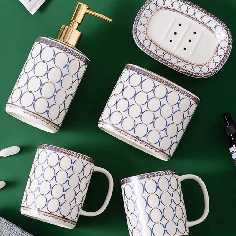 5 шт. роскошный набор для ванной комнаты щетка мытья в отеле диспенсеры жидкого