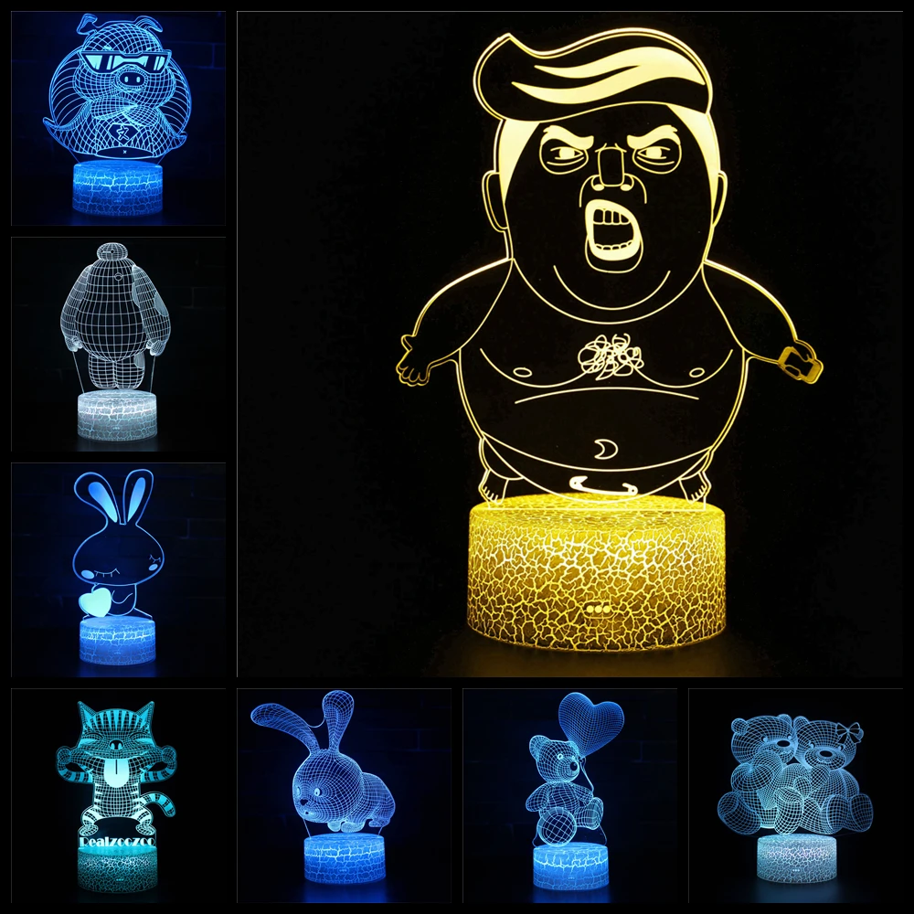 

Светодиодная аниме милая карта с персонажами животных светодиодный ночник мультяшная игрушка модель креативное украшение светильник льни...