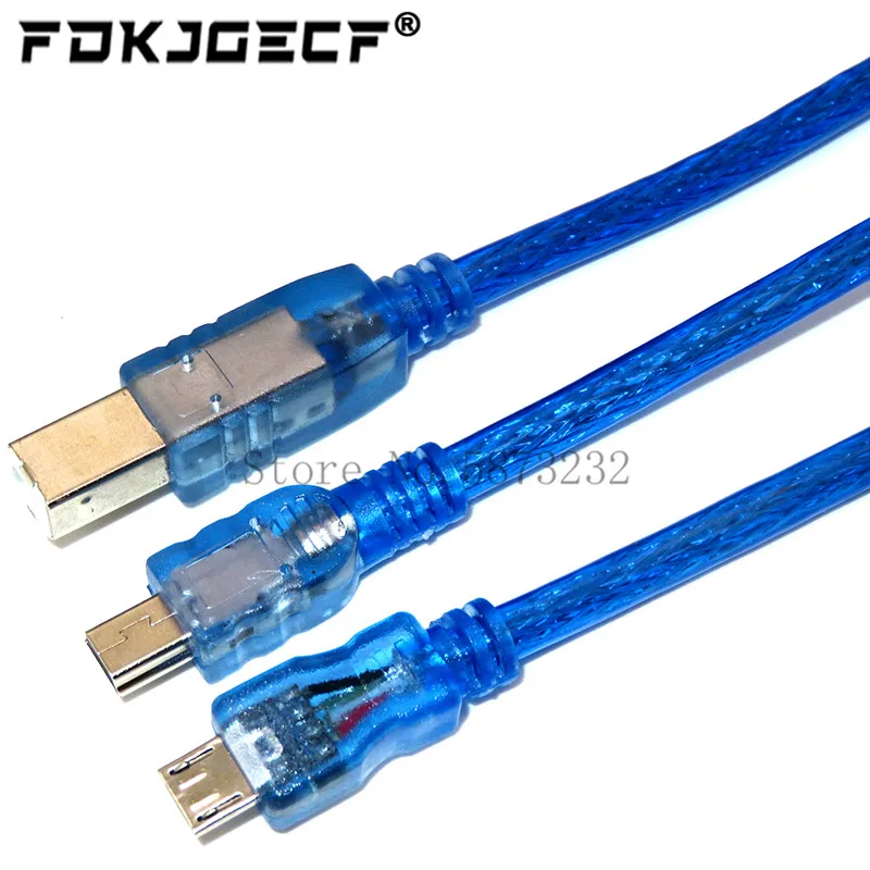 Кабель USB 30 см для Uno r3/Nano/MEGA 2560/Leonardo/Pro micro/DUE Blue высокое качество тип USB/Mini USB/Micro 0 3 м
