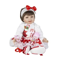clearance realistic 55 cm toddler reborn baby doll fiber cloth body reborn baby girl doll gifts playmate toy for childrens day