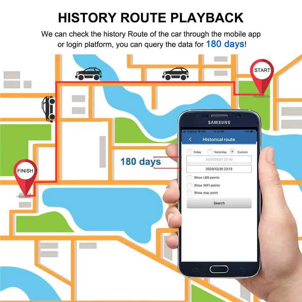GPS-трекер для домашних животных TKSTAR Мини трекер кошек Wi-Fi + GPS LBS отслеживание в