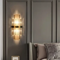 jmzm modern crystal wall lamp luxury golden sconce light for bedroom dining living room restroom background aisle stair lighting