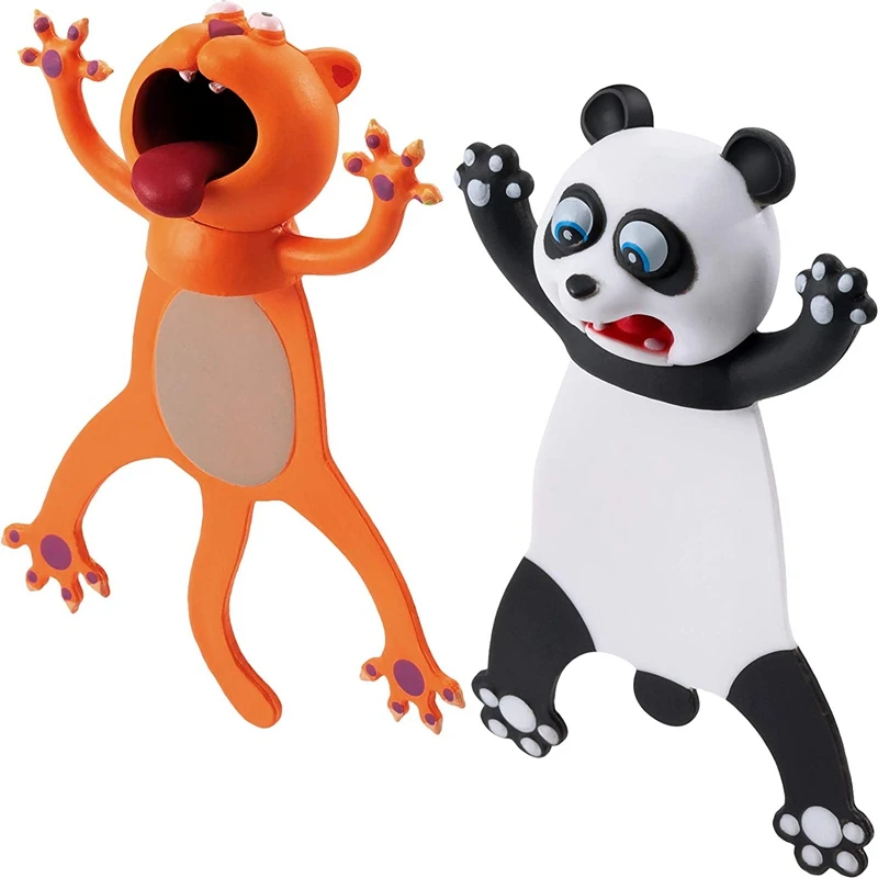 2Pcs Animal Bookmarks 3D Stereo Cartoon Lovely Bookmark Novelty Funny Student Stationery Gift For Kids |