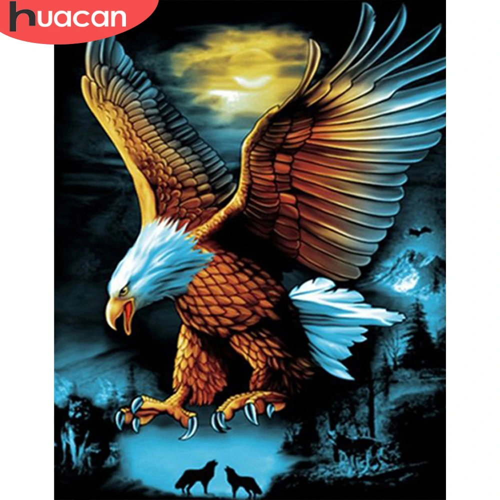 

HUACAN Frame DIY Painting By Numbers Eagle Animals Picture By Numbers Acrylic Paint On Canvas Wall Art Artwork Home Decor