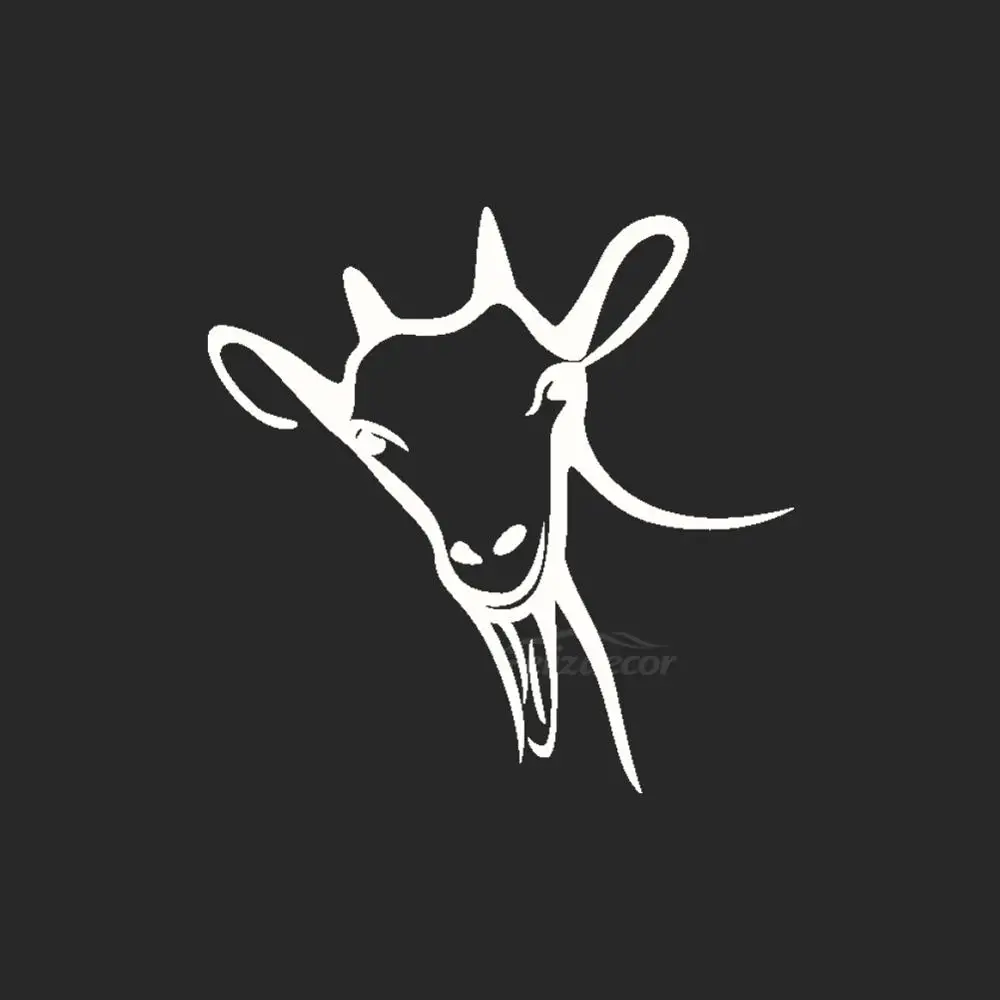 Виниловая наклейка на бампер автомобиля с улыбающейся старой головой козы