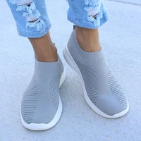 sneaksrs women shoes 2020 fashion knitting breathable walking shoes slip on flat shoes comfortable casual shoes woman plus size