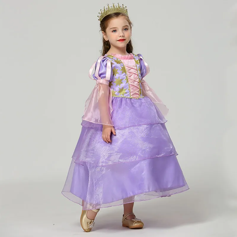 Запутанное волшебное платье для девочек От 2 до 10 лет Детское фиолетовое