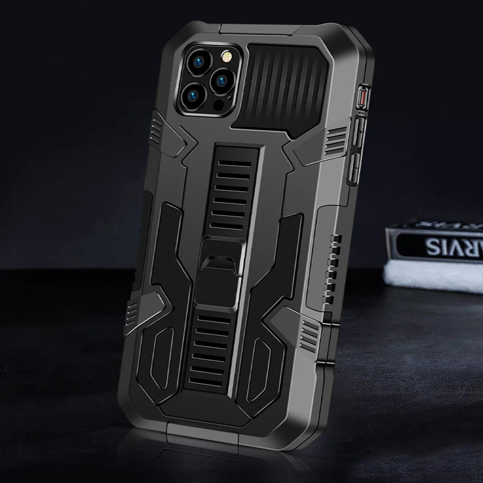

Shockproof Phone Case For iPhone 11 12 13 Pro Max 6 6s 7 8 Plus X XR XS MAX SE 2020 Anti-Drop Bracket Protective Cover Coque