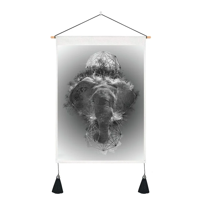 Современная Художественная живопись Красочный Слон холст печать подвесная