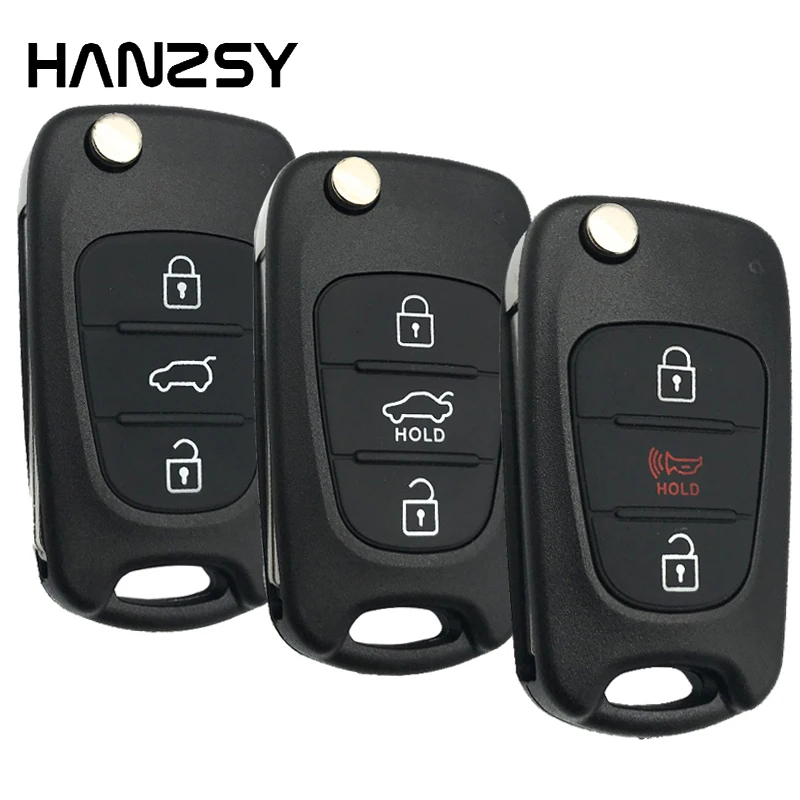 

3 Buttons Flip Folding key Case For KIA Rondo Rio Soul Sportage Sorento K5 K2 For Hyundai I20 I30 I35 Car Remote Key shell Fob