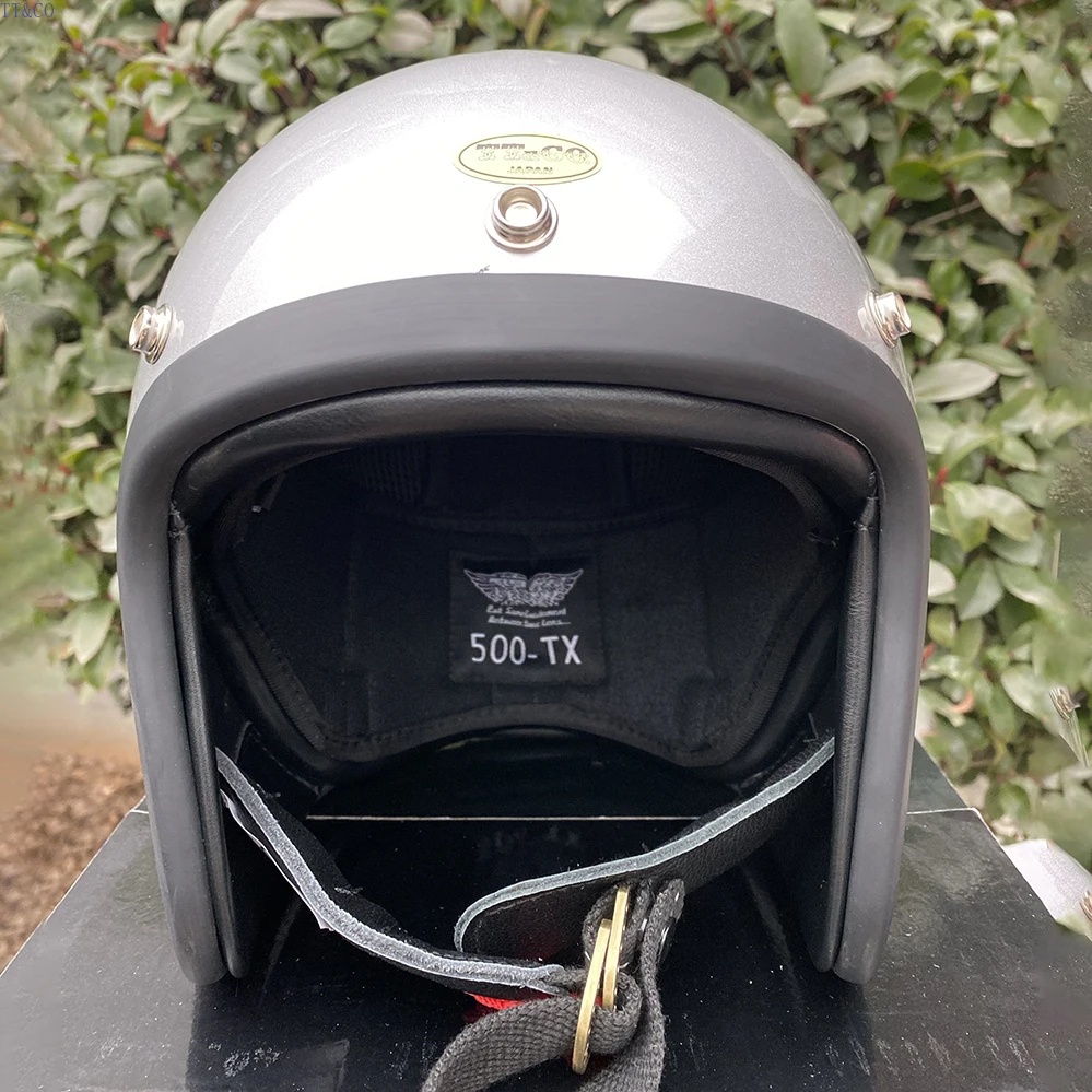 

TT&CO 500TX Retro Glass Fiber Open Face Motorcycle Helmet Vintage Scooter Motorbike Riding Jet Helmets Capacete Moto