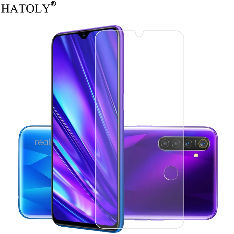 Pel&iacute;cula de vidrio templado para OPPO Realme 5 Pro, Protector de pantalla de tel&eacute;fono duro con pegamento 9H, vidrio para Realme 5 Pro, 2 uds.-0