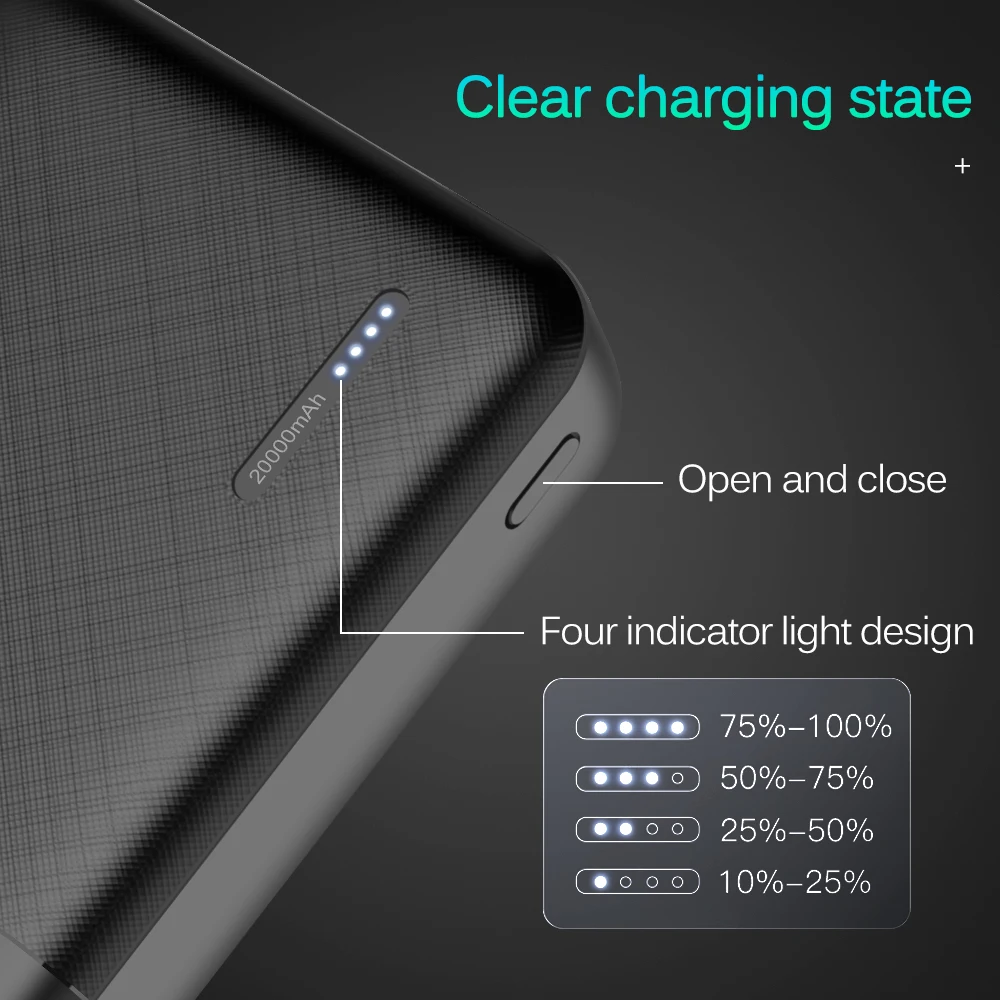 А. С 20000 мАч портативный внешний аккумулятор 2 usb порта мобильное зарядное