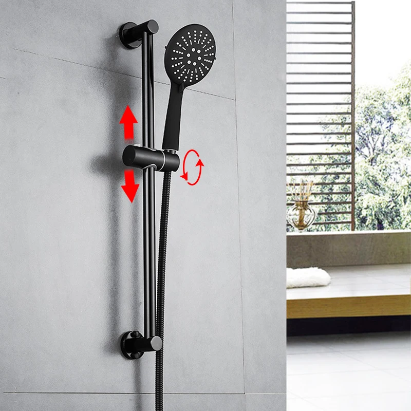 Черный термостатический дождевой Душ в стиле ретро душевая ванна с постоянной