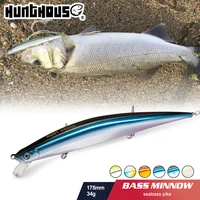hunthouse 2019 new fishing lure minnow 175mm31g lure long casting minnow sinking pesca tide minnow slim body for fishing lw404