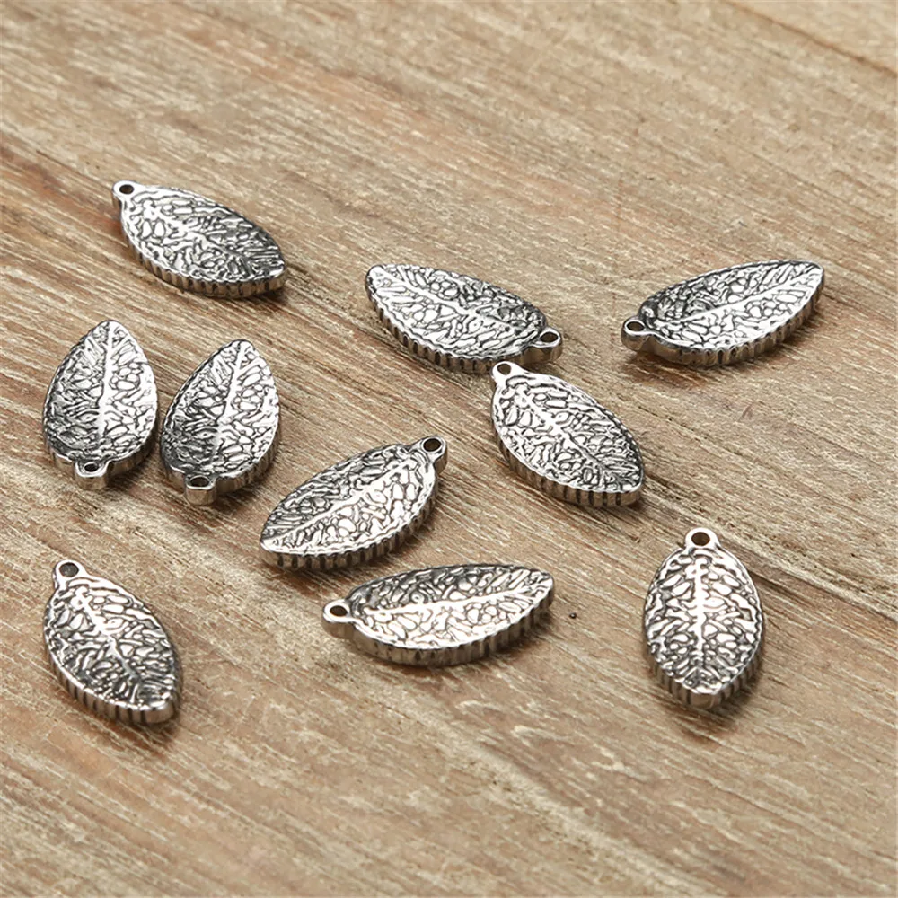 

5PCS/Lot Stainless Steel Leaf Charms Fit Necklace Leaves Jewelry Making Pendant Accessories