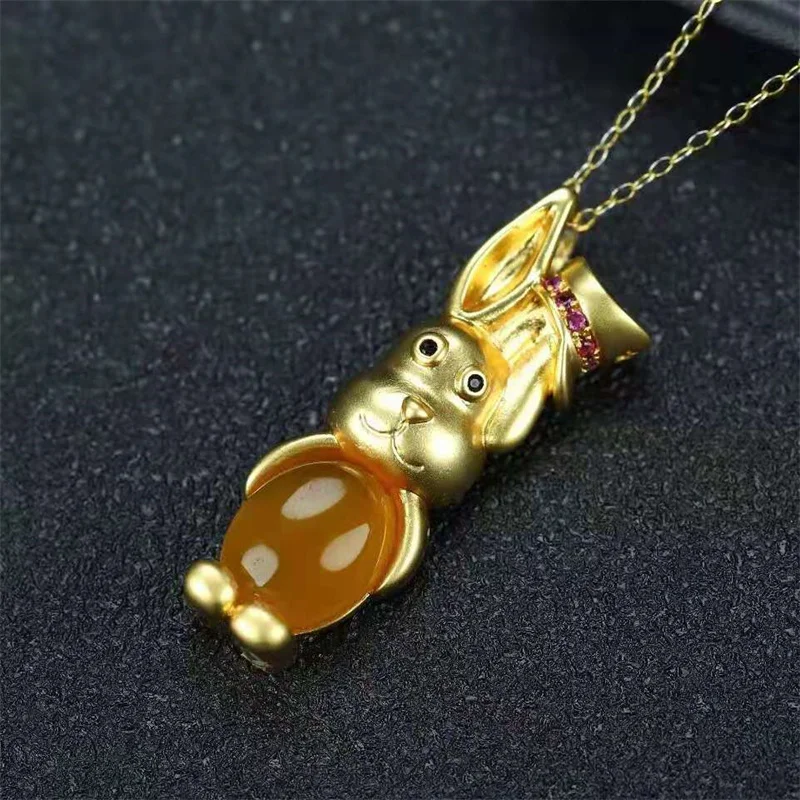 Лидер продаж натуральная ручная резьба нефрит отделка Медь покрытая 24k знаком