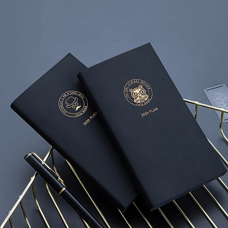 Черный Высококачественный бизнес блокнот дневник PU A6 кожаная записная книжка