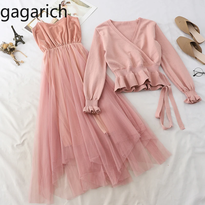 Женское платье с v образным вырезом Gagarich трикотажный свитер в форме листа лотоса
