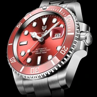 2021 red men watches top brand luxury sapphire watch waterproof automatic mechanical watch mens fashion sport 316l steel clock