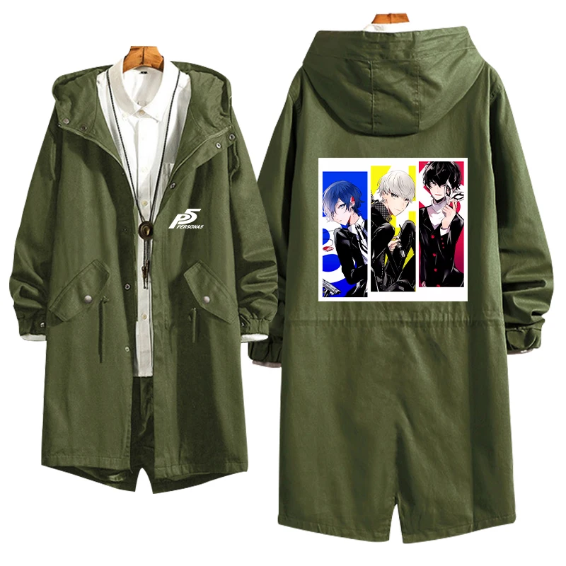 Длинное пальто с капюшоном для косплея аниме PERSONA 5 ролевые Ren Amamiya Anne Takamaki тонкая