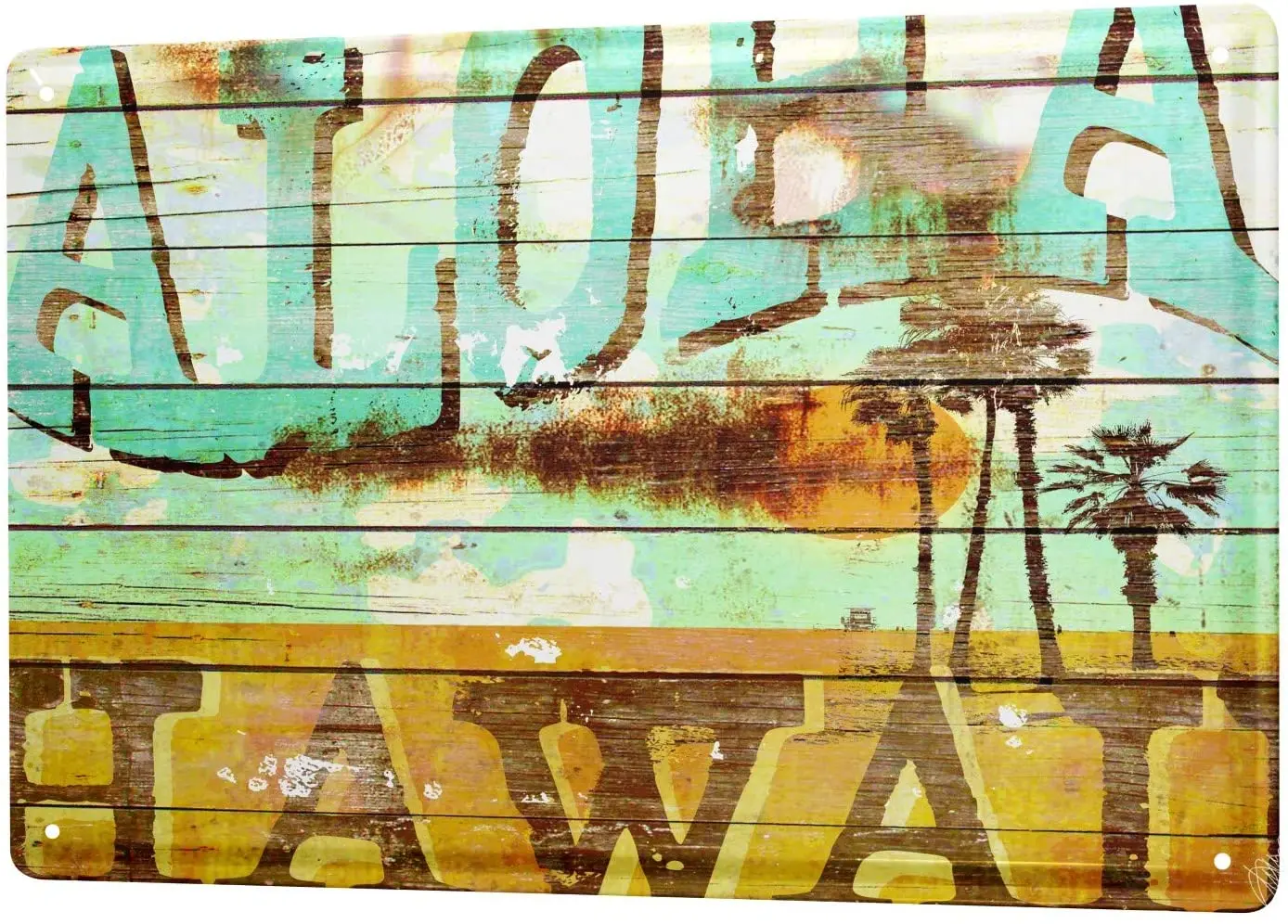 

Retro Enameled Metal Sign US Deco Aloha Hawaii Surf Dream Island Poster