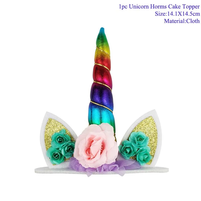 Рог единорога топперы для торта Розовый Золотой Топпер единорог день рождения