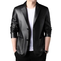 leather jacket spring and autumn male genuine leather coat 2022 mens natural sheepsin leather suit collar mens simple jacket