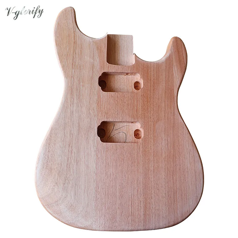 st elektrische gitarre körper feste okoume holz gitarre körper mit pickup loch unfinished diy gitarre barrel elektrische gitarre zubehö