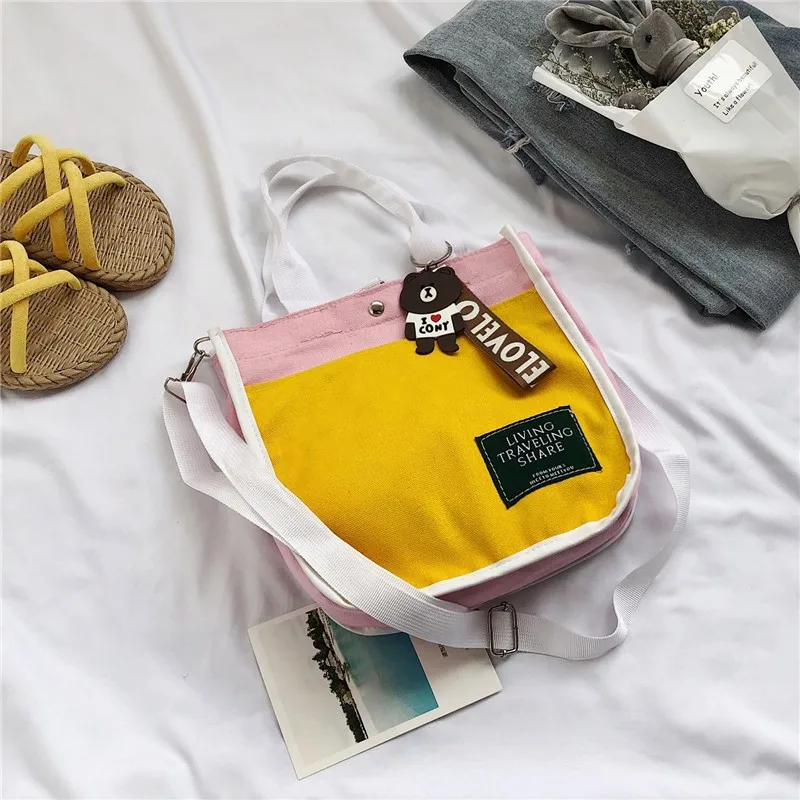 Женские сумки через плечо новые модные холщовые с буквенным принтом для